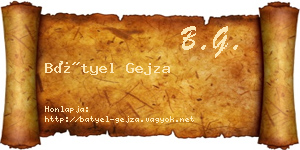 Bátyel Gejza névjegykártya